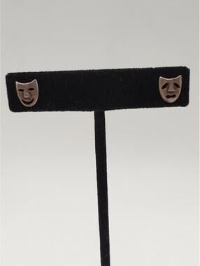 Sterling Silver Theater Mask Stud Earrings Comedy Drama